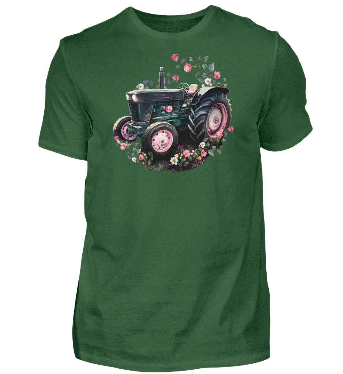 Traktor Blumen · Herren T-Shirt-Herren Basic T-Shirt-Bottle Green-S-Agrarstarz