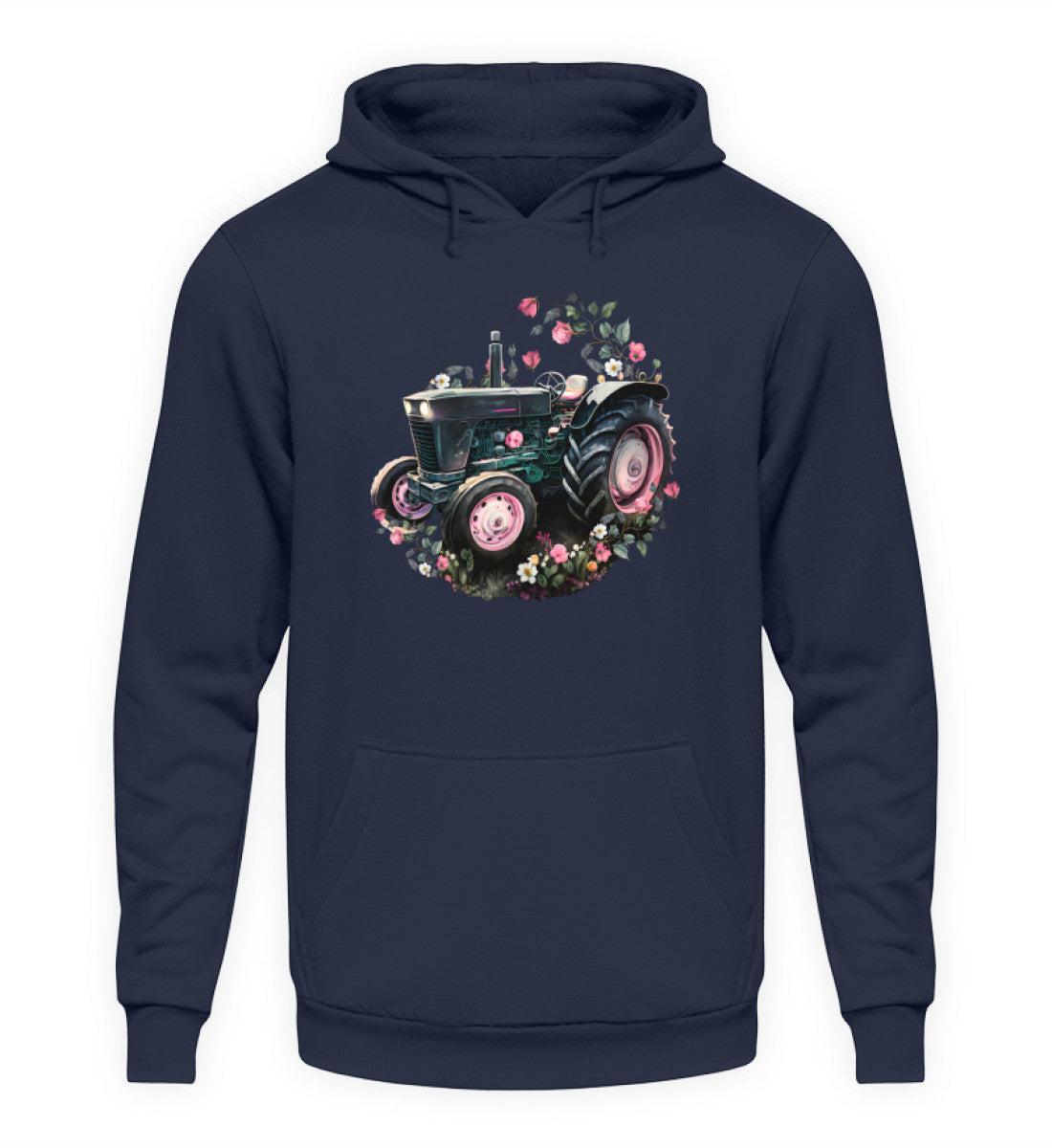 Traktor Blumen · Unisex Kapuzenpullover Hoodie-Unisex Hoodie-Oxford Navy-XS-Agrarstarz