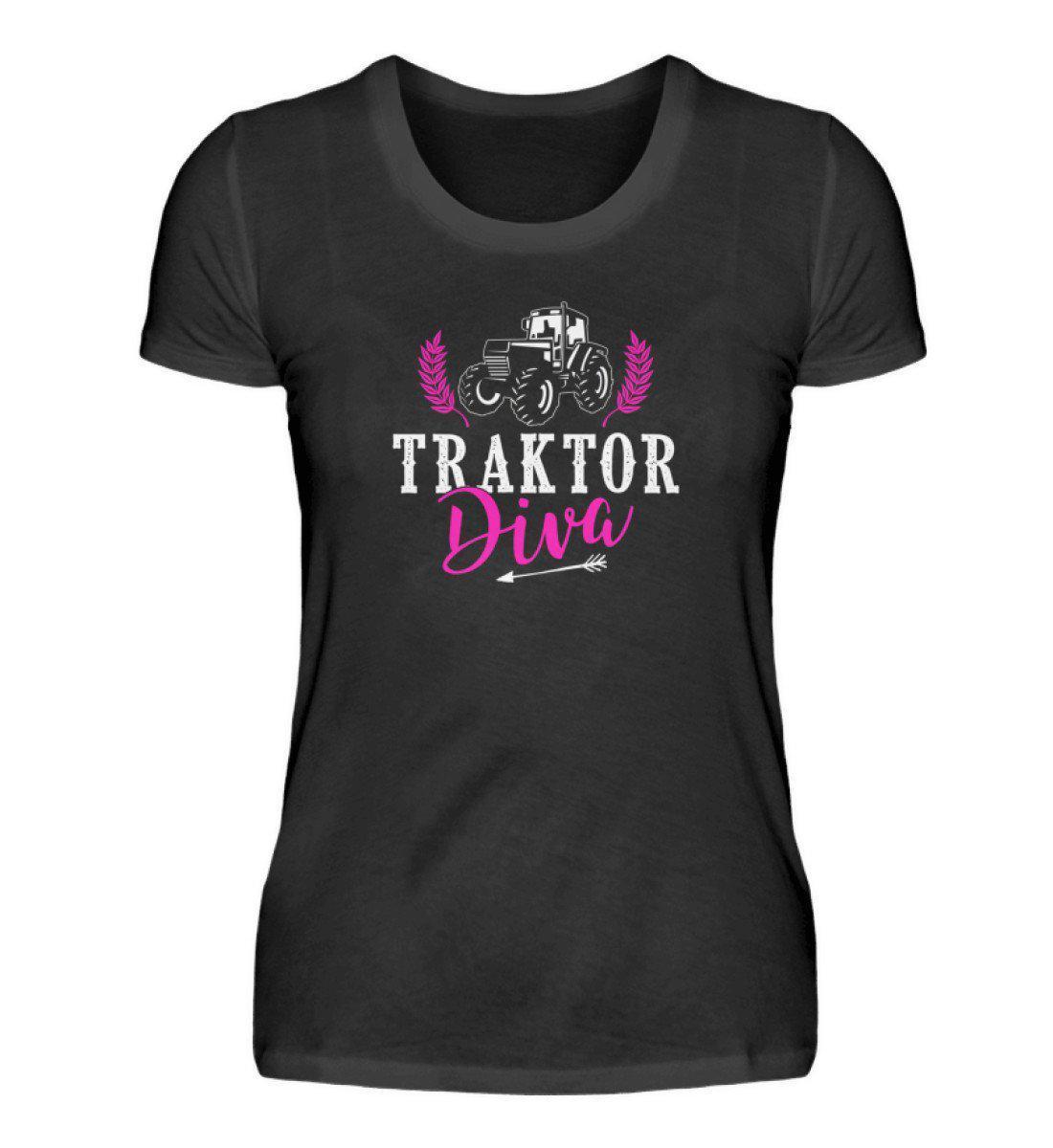 Traktor Diva · Damen T-Shirt-Damen Basic T-Shirt-Black-S-Agrarstarz