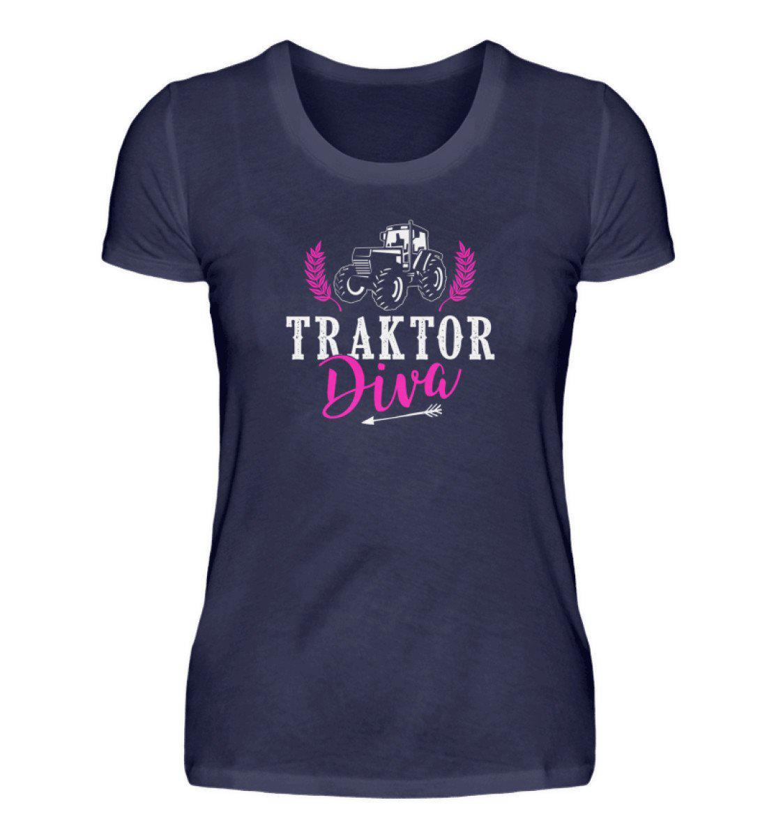Traktor Diva · Damen T-Shirt-Damen Basic T-Shirt-Navy-S-Agrarstarz