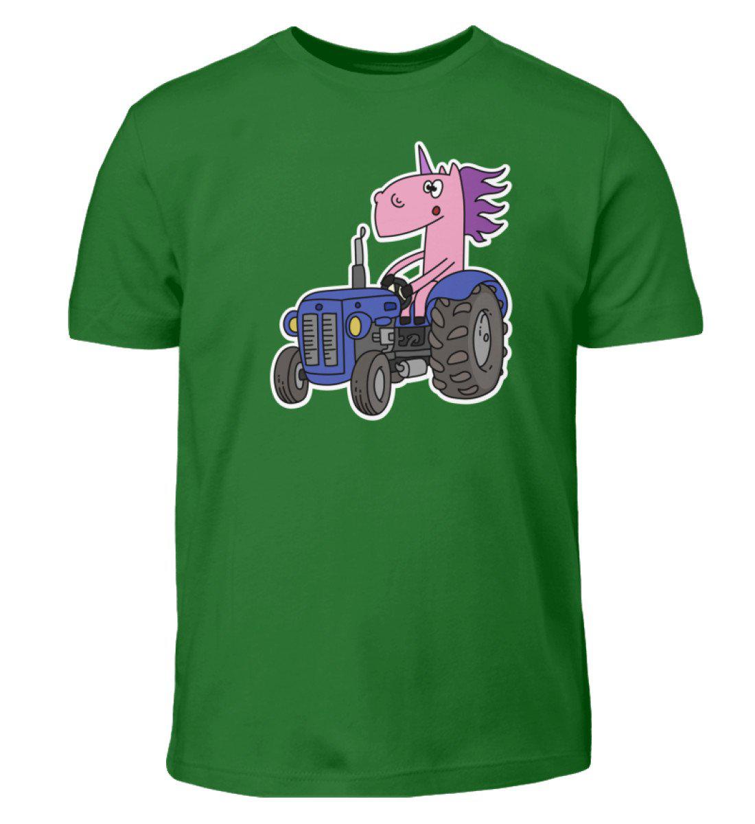 Traktor Einhorn · Kinder T-Shirt-Kinder T-Shirt-Kelly Green-3/4 (98/104)-Agrarstarz