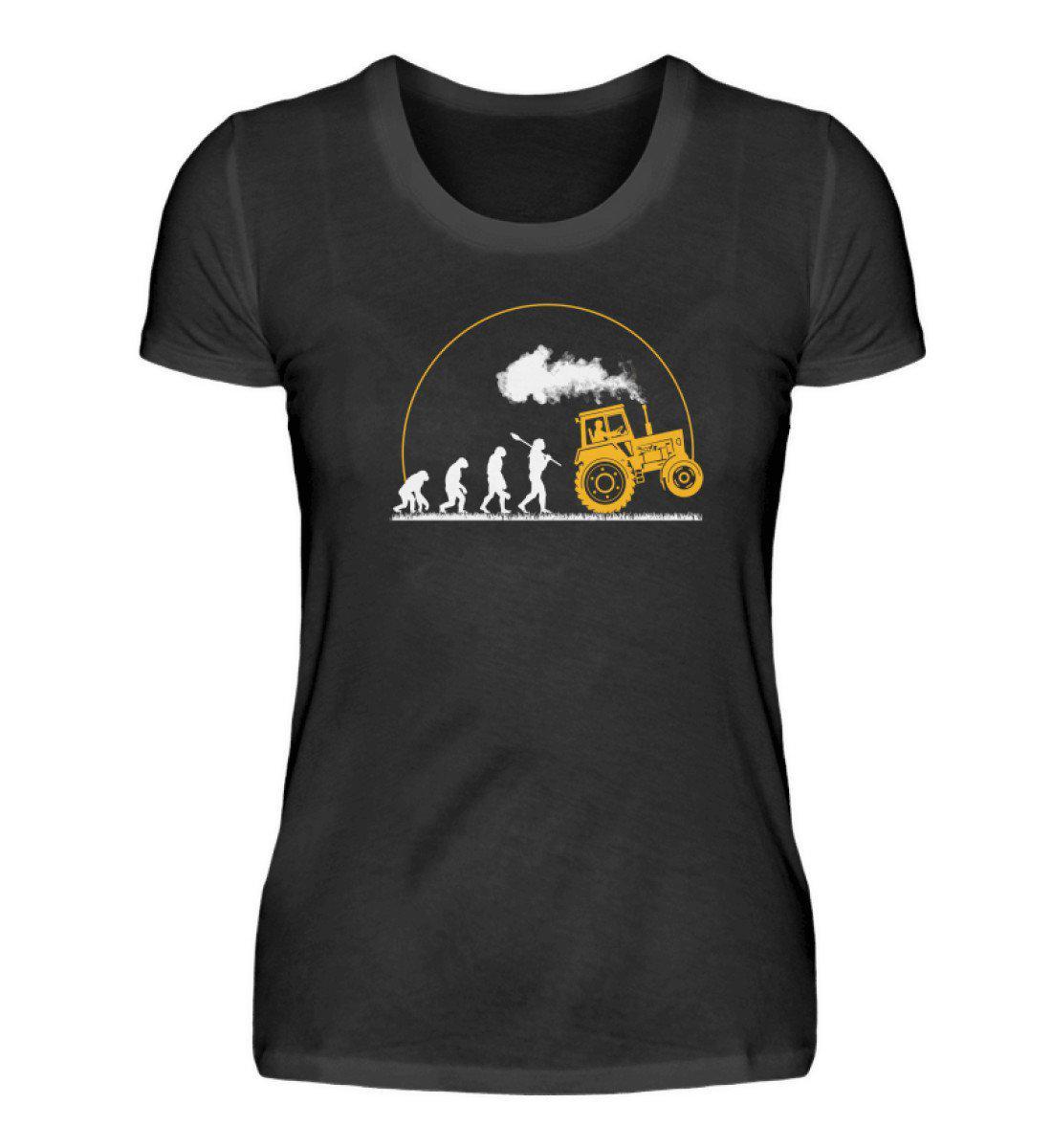 Traktor Evolution Gelb · Damen T-Shirt-Damen Basic T-Shirt-Black-S-Agrarstarz