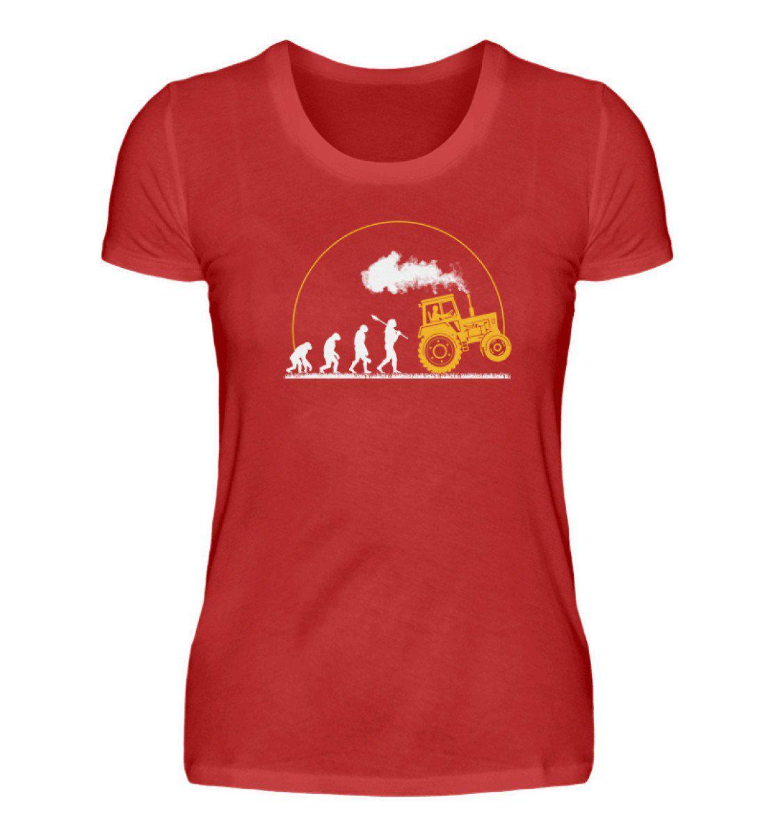 Traktor Evolution Gelb · Damen T-Shirt-Damen Basic T-Shirt-Red-S-Agrarstarz
