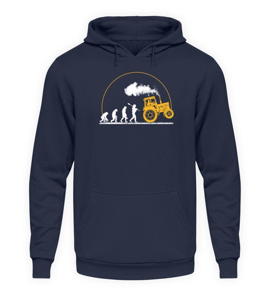 Traktor Evolution Gelb · Unisex Kapuzenpullover Hoodie-Unisex Hoodie-Oxford Navy-L-Agrarstarz