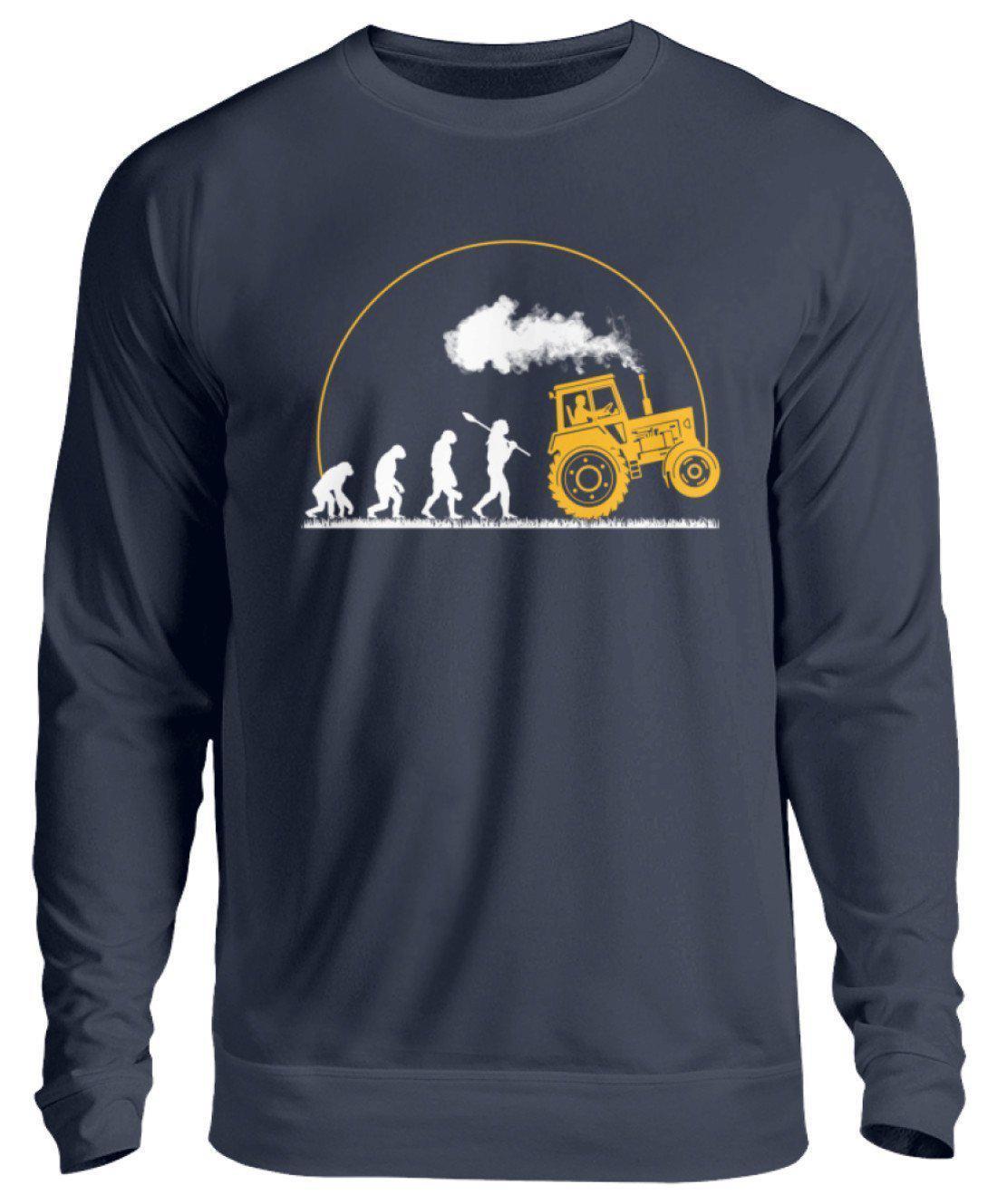 Traktor Evolution Gelb · Unisex Sweatshirt Pullover-Unisex Sweatshirt-Oxford Navy-S-Agrarstarz