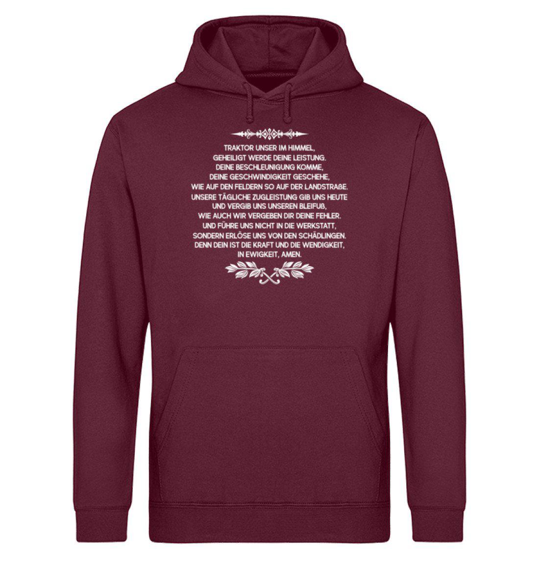 Traktor Gebet · Unisex Organic Hoodie-Drummer Hoodie ST/ST-Burgundy-XS-Agrarstarz