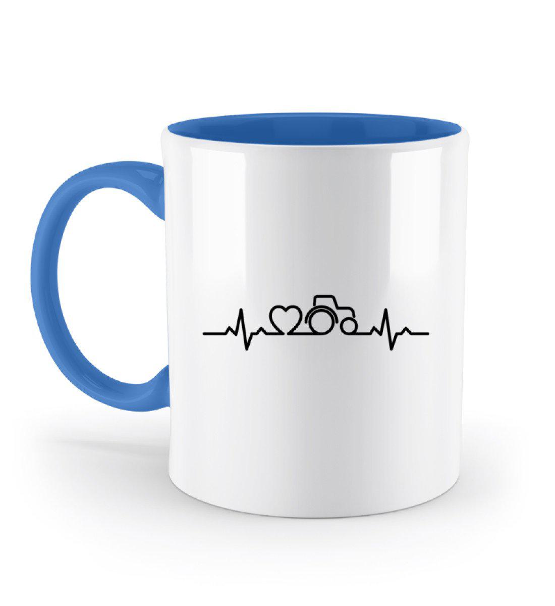 Traktor Heartbeat · Keramik Tasse zweifarbig-Keramik Tasse Zweifarbig-Blue-330ml-Agrarstarz