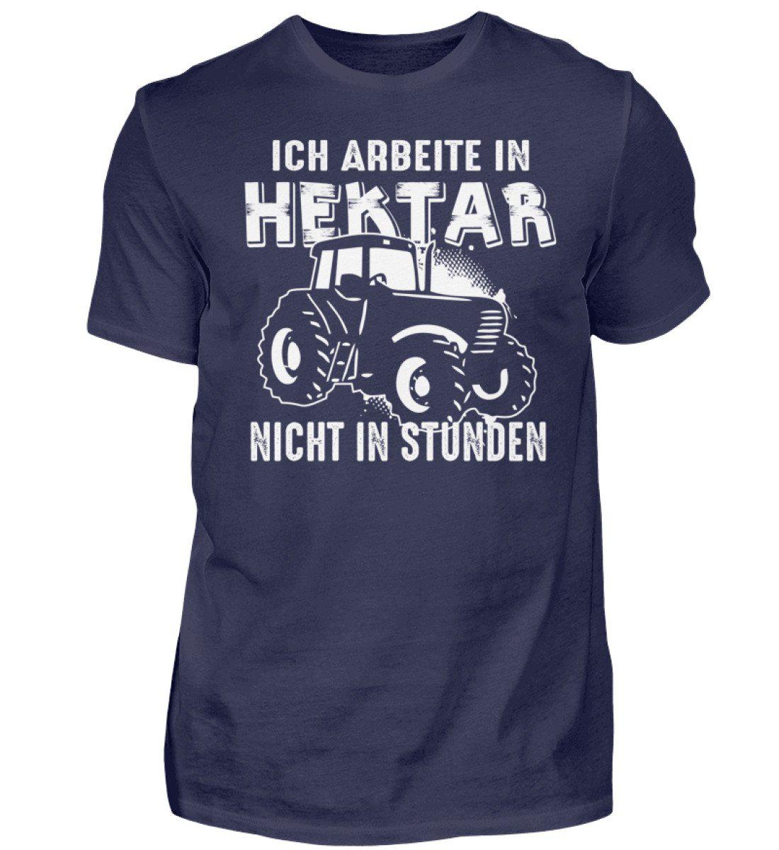 Traktor Hektar Stunden · Herren T-Shirt-Herren Basic T-Shirt-Navy-S-Agrarstarz