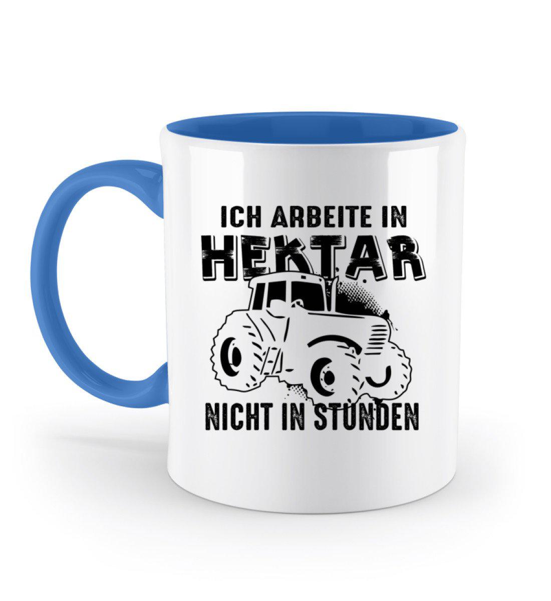 Traktor Hektar Stunden · Keramik Tasse zweifarbig-Keramik Tasse Zweifarbig-Blue-330ml-Agrarstarz