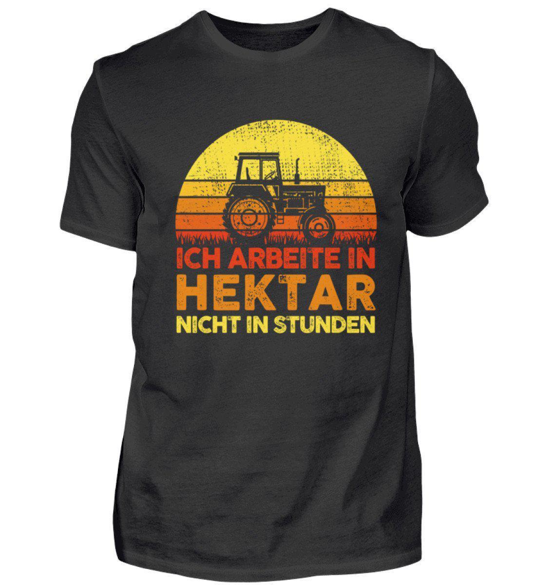 Traktor Hektar Stunden Retro · Herren T-Shirt-Herren Basic T-Shirt-Black-S-Agrarstarz