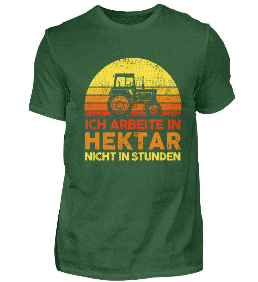 Traktor Hektar Stunden Retro · Herren T-Shirt-Herren Basic T-Shirt-Bottle Green-S-Agrarstarz