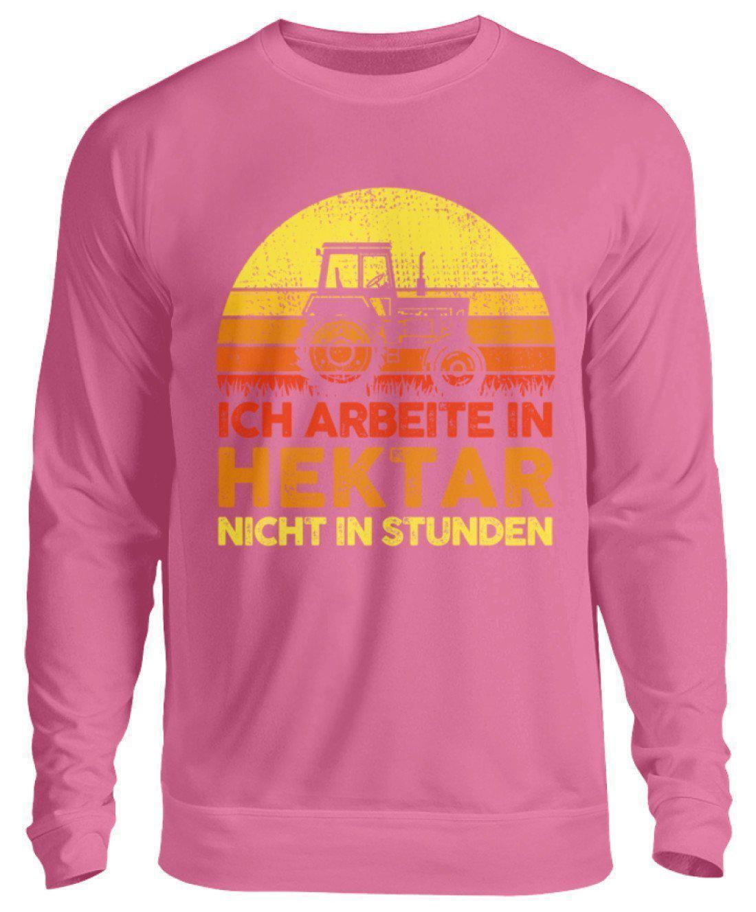Traktor Hektar Stunden Retro · Unisex Sweatshirt Pullover-Unisex Sweatshirt-Candyfloss Pink-S-Agrarstarz