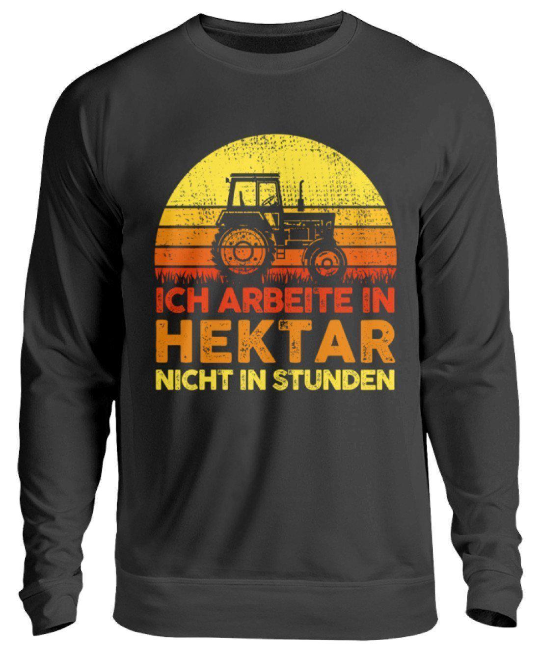 Traktor Hektar Stunden Retro · Unisex Sweatshirt Pullover-Unisex Sweatshirt-Jet Black-S-Agrarstarz