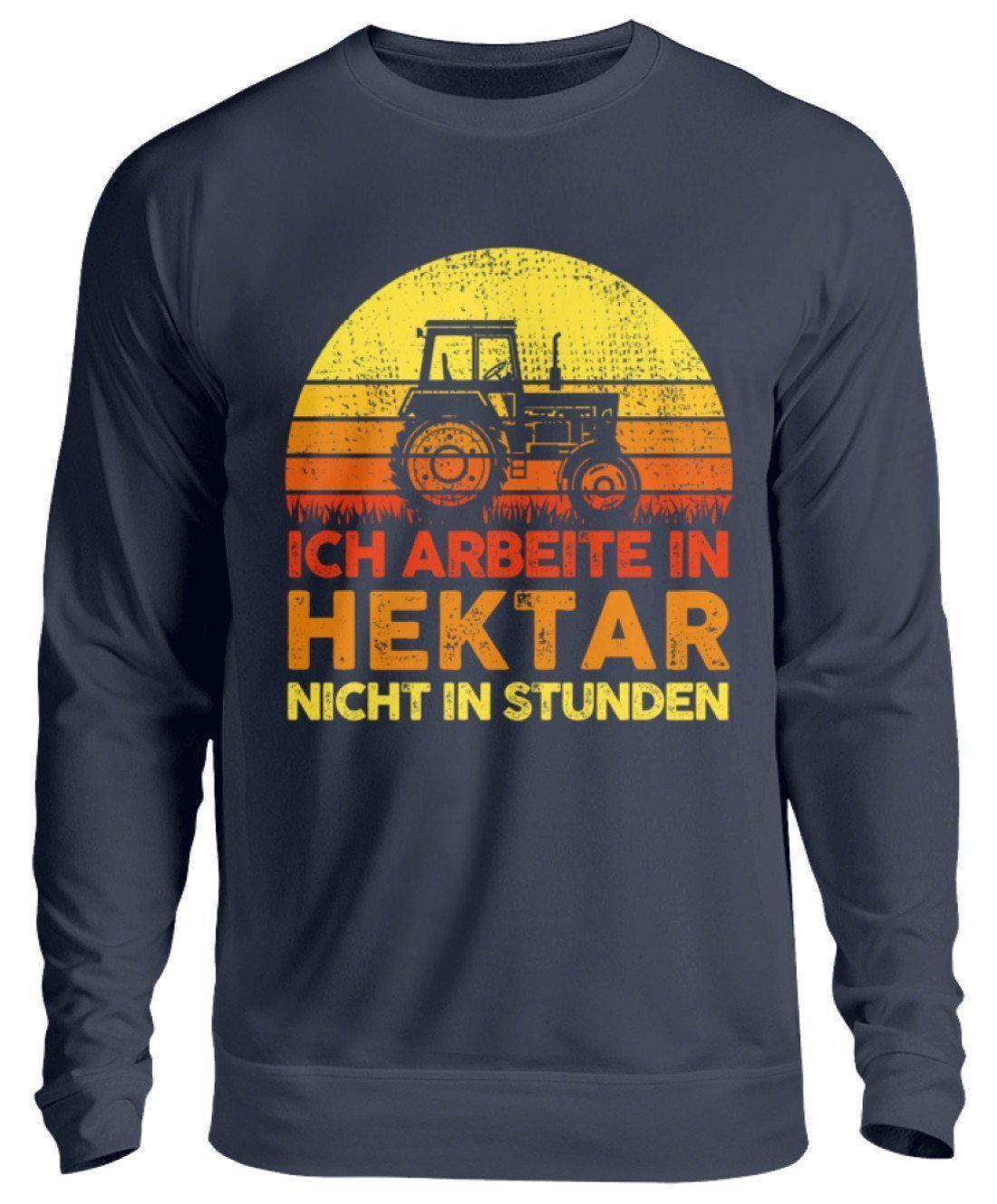 Traktor Hektar Stunden Retro · Unisex Sweatshirt Pullover-Unisex Sweatshirt-Oxford Navy-S-Agrarstarz