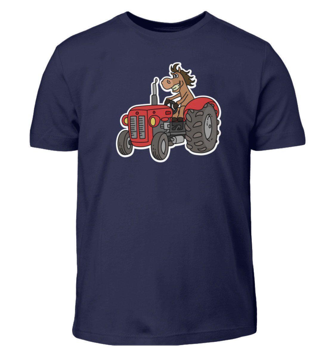 Traktor Pferd · Kinder T-Shirt-Kinder T-Shirt-Navy-3/4 (98/104)-Agrarstarz