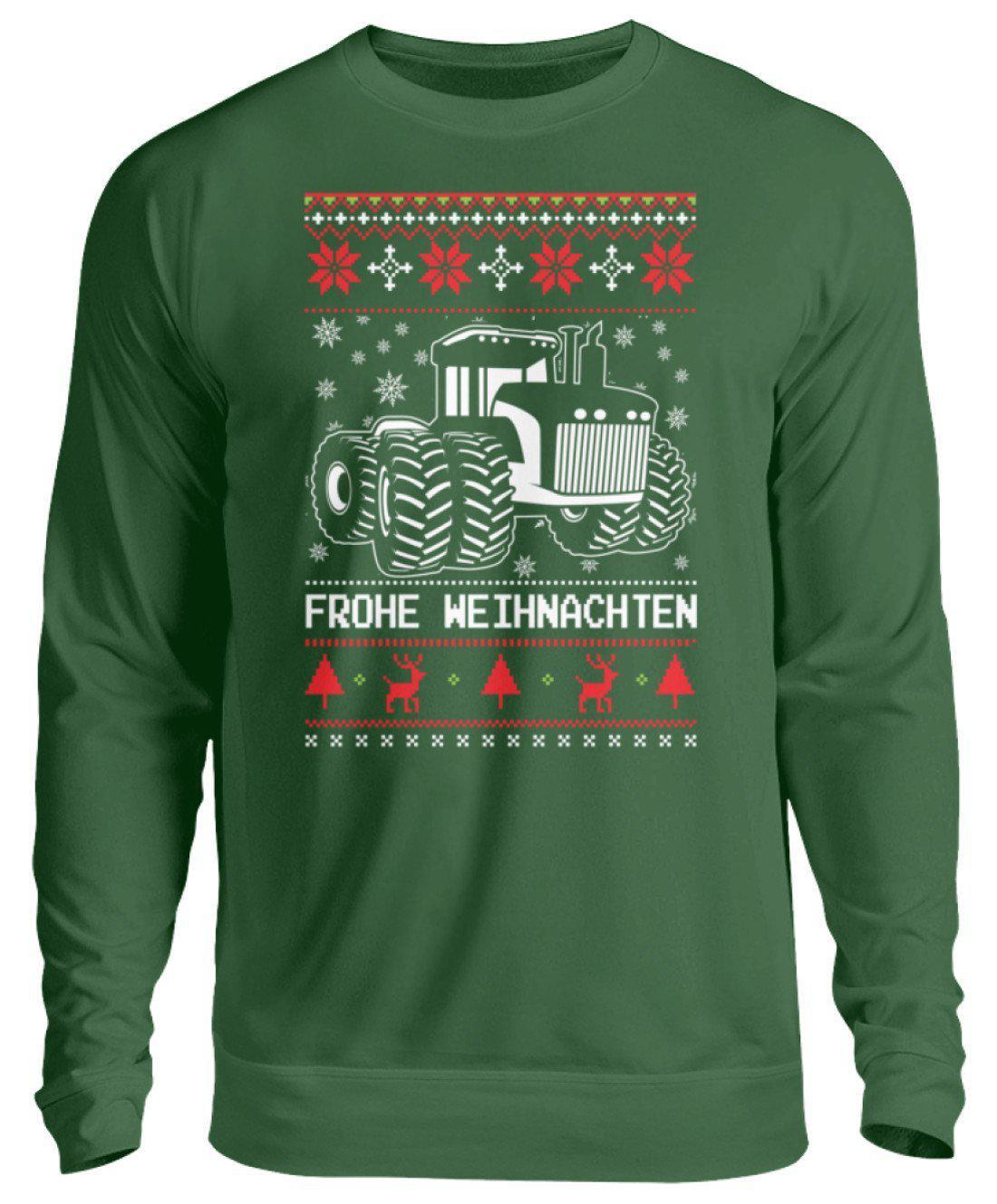 Traktor Pixel Ugly Christmas · Unisex Sweatshirt Pullover-Unisex Sweatshirt-Bottle Green-S-Agrarstarz