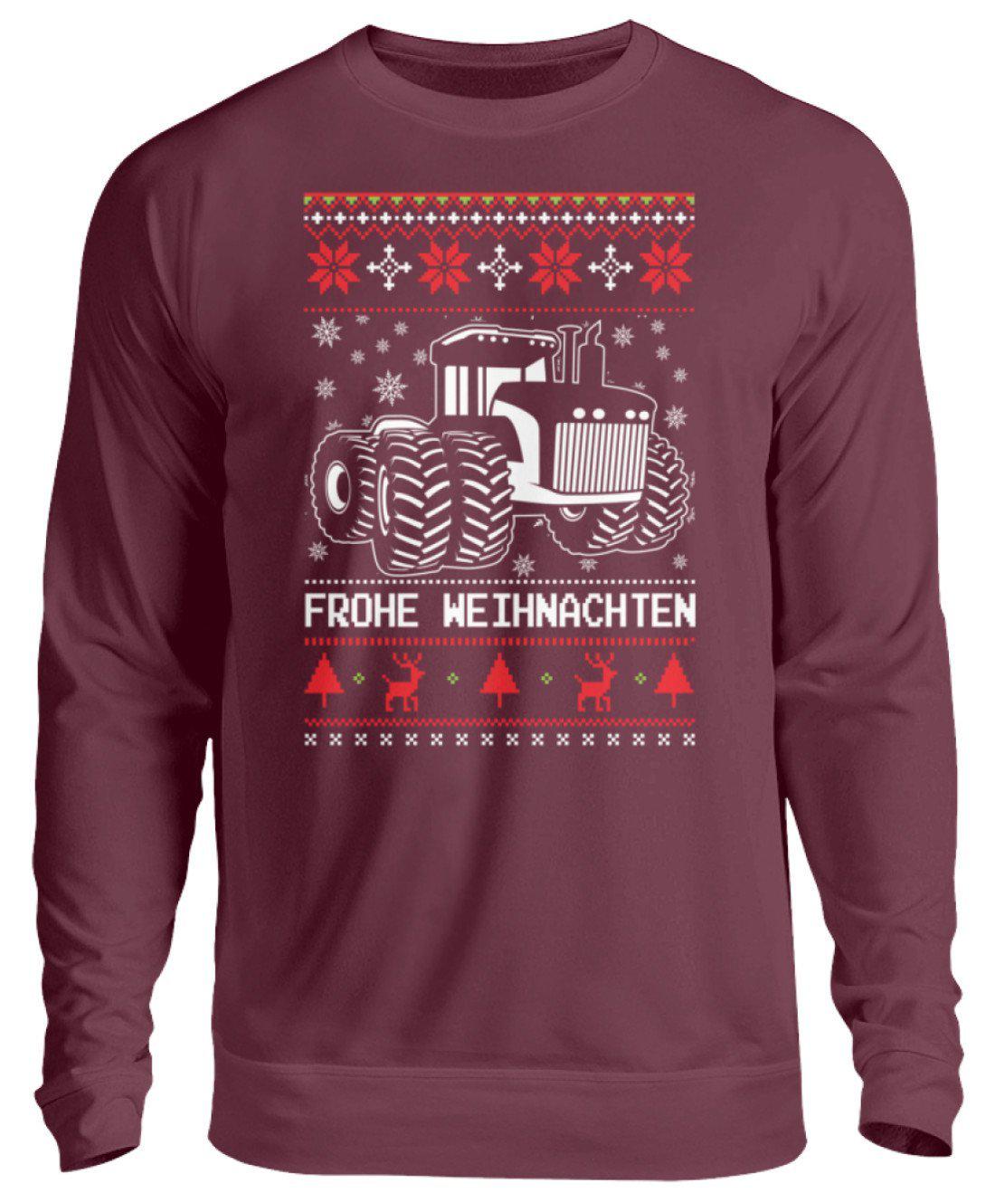 Traktor Pixel Ugly Christmas · Unisex Sweatshirt Pullover-Unisex Sweatshirt-Burgundy-S-Agrarstarz