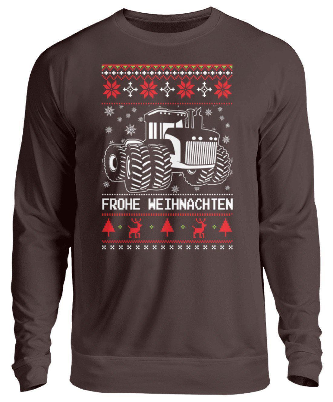 Traktor Pixel Ugly Christmas · Unisex Sweatshirt Pullover-Unisex Sweatshirt-Hot Chocolate-S-Agrarstarz