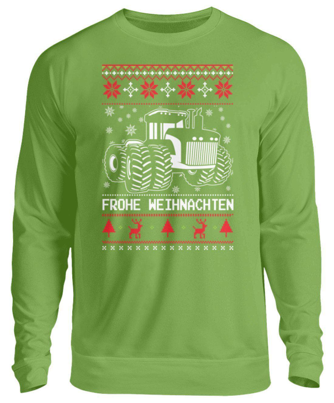 Traktor Pixel Ugly Christmas · Unisex Sweatshirt Pullover-Unisex Sweatshirt-LimeGreen-S-Agrarstarz