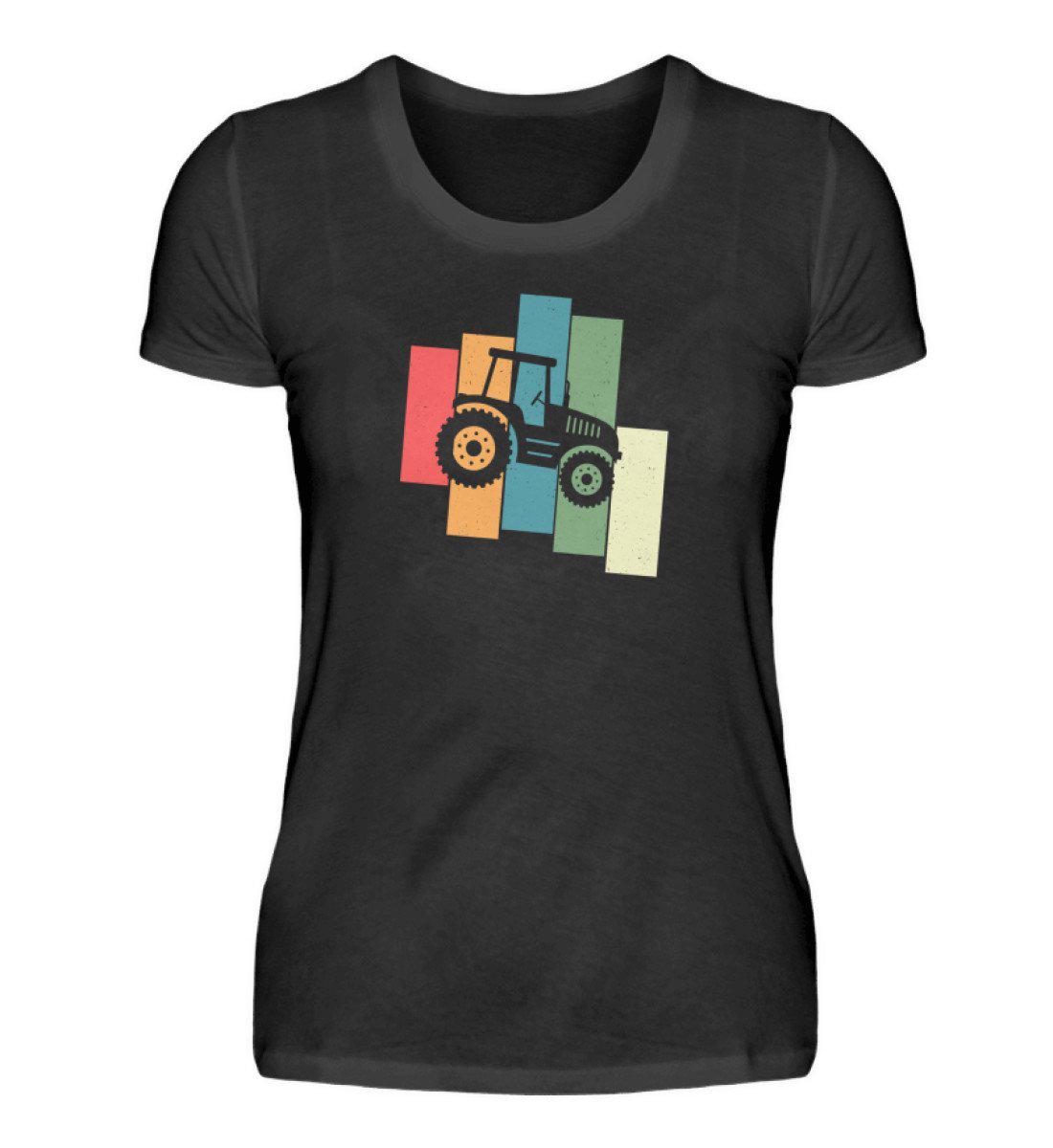 Traktor Retro 2 · Damen T-Shirt-Damen Basic T-Shirt-Black-S-Agrarstarz