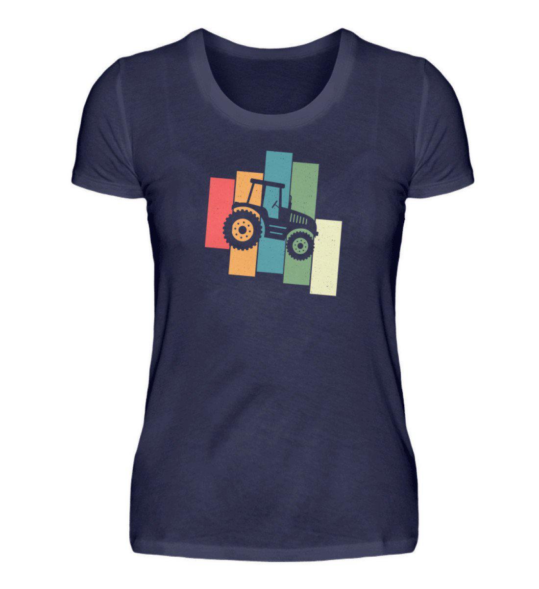 Traktor Retro 2 · Damen T-Shirt-Damen Basic T-Shirt-Navy-S-Agrarstarz