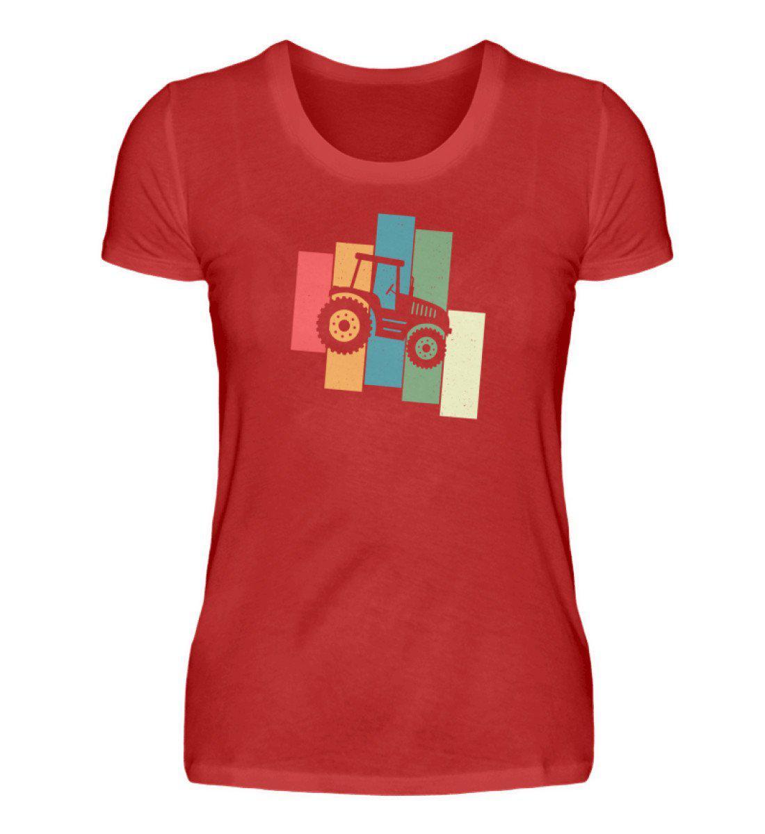 Traktor Retro 2 · Damen T-Shirt-Damen Basic T-Shirt-Red-S-Agrarstarz
