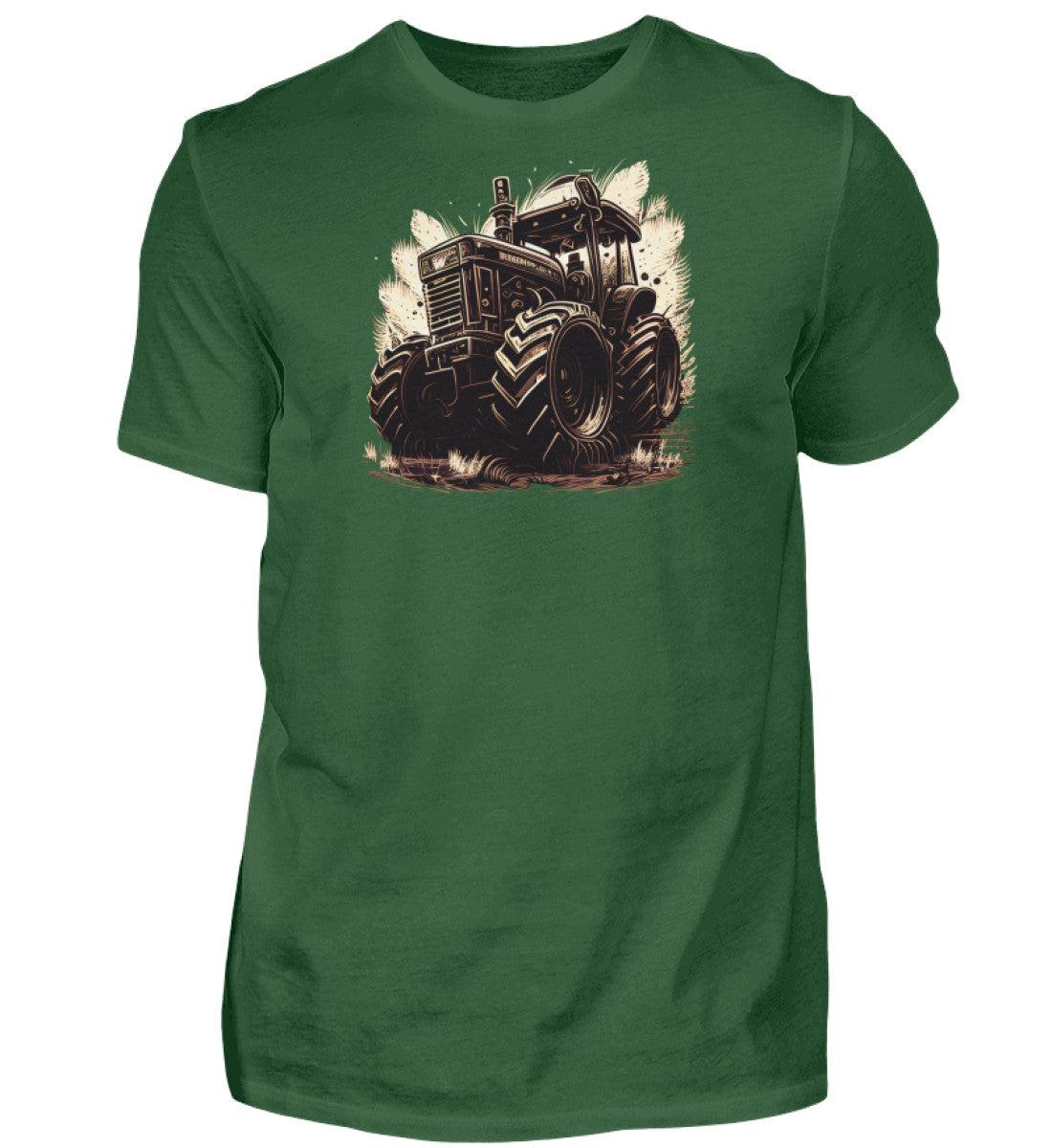 Traktor Retro · Herren T-Shirt-Herren Basic T-Shirt-Bottle Green-S-Agrarstarz