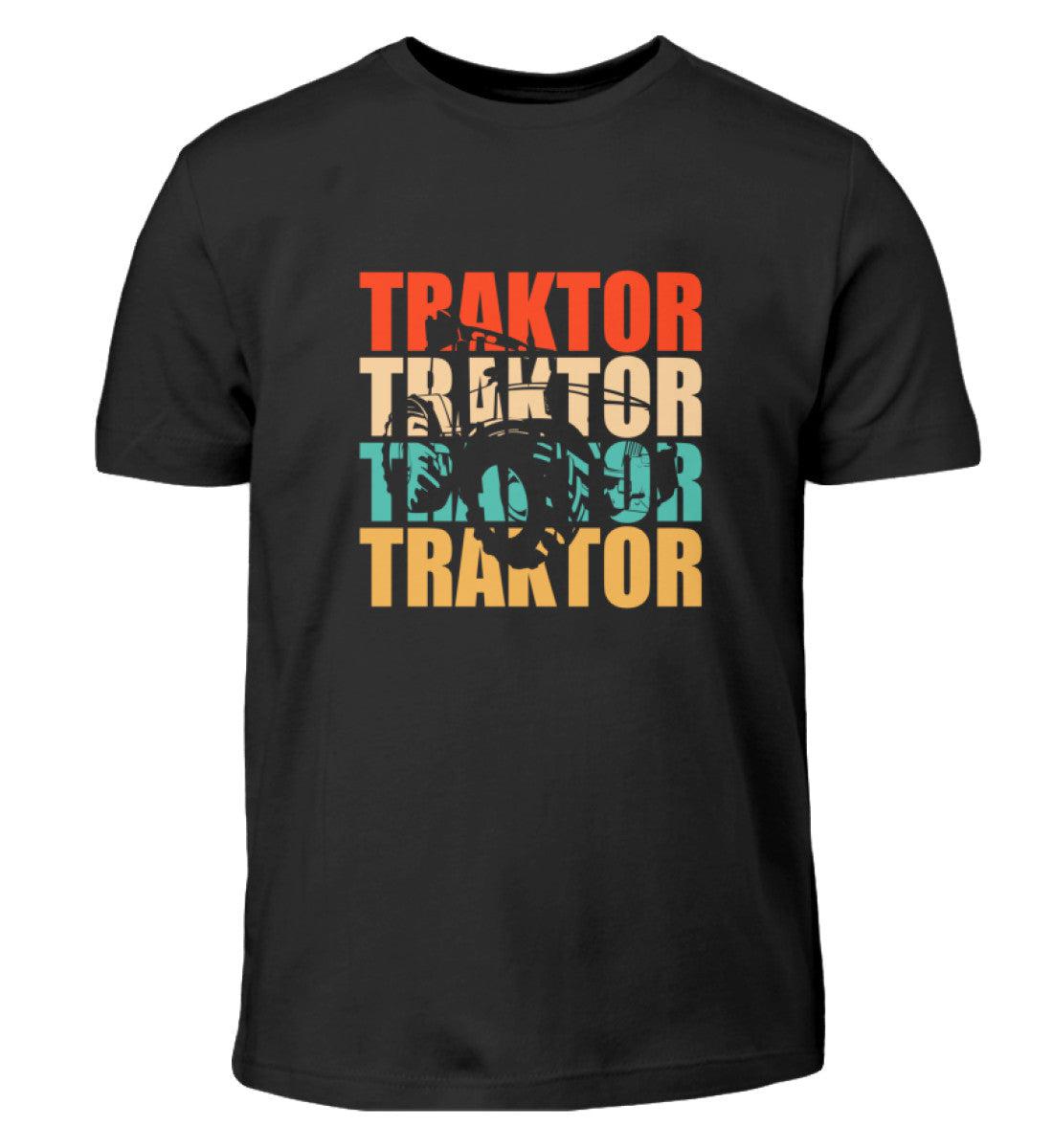 Traktor Retro · Kinder T-Shirt-Kinder T-Shirt-Black-12/14 (152/164)-Agrarstarz