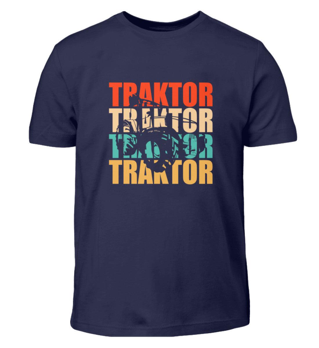 Traktor Retro · Kinder T-Shirt-Kinder T-Shirt-Navy-12/14 (152/164)-Agrarstarz