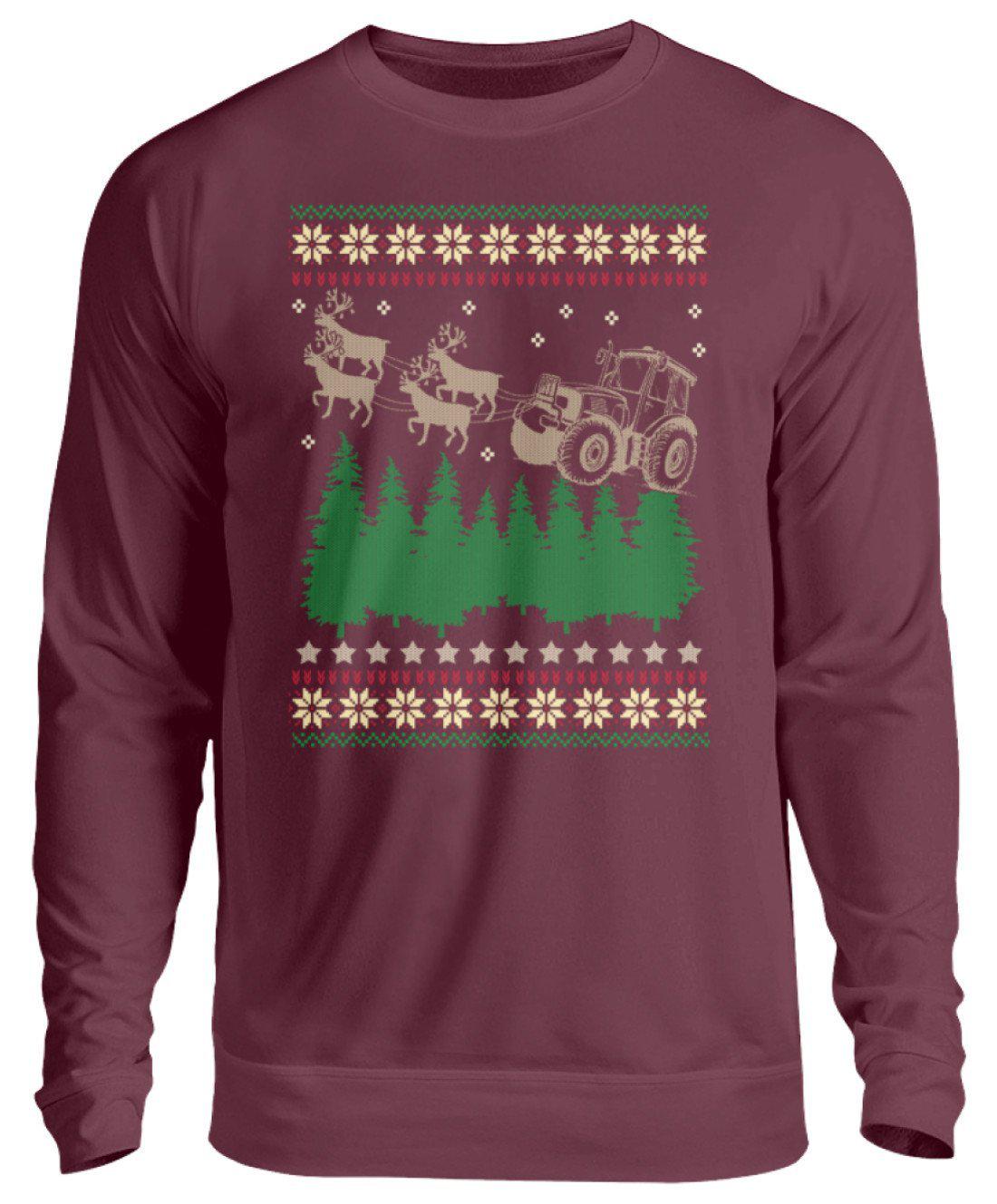 Traktor Schlitten Ugly Christmas · Unisex Sweatshirt Pullover-Unisex Sweatshirt-Burgundy-S-Agrarstarz