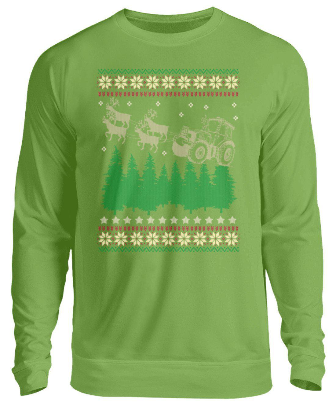 Traktor Schlitten Ugly Christmas · Unisex Sweatshirt Pullover-Unisex Sweatshirt-LimeGreen-S-Agrarstarz