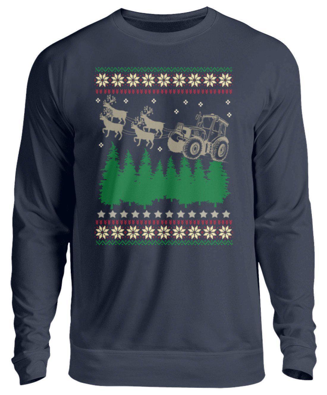 Traktor Schlitten Ugly Christmas · Unisex Sweatshirt Pullover-Unisex Sweatshirt-Oxford Navy-S-Agrarstarz