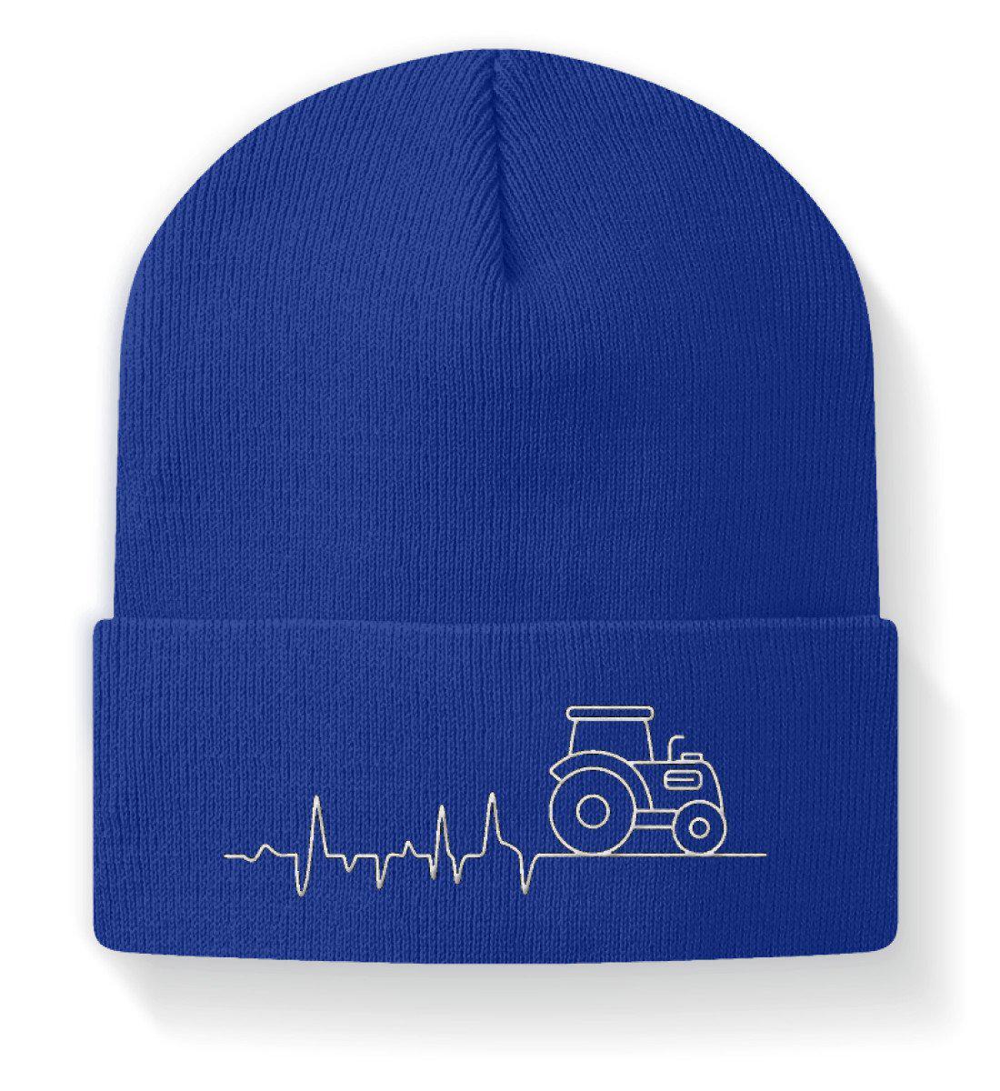 Traktor Simple Heartbeat · Beanie Mütze-Beanie mit Stick-Royal-M-Agrarstarz