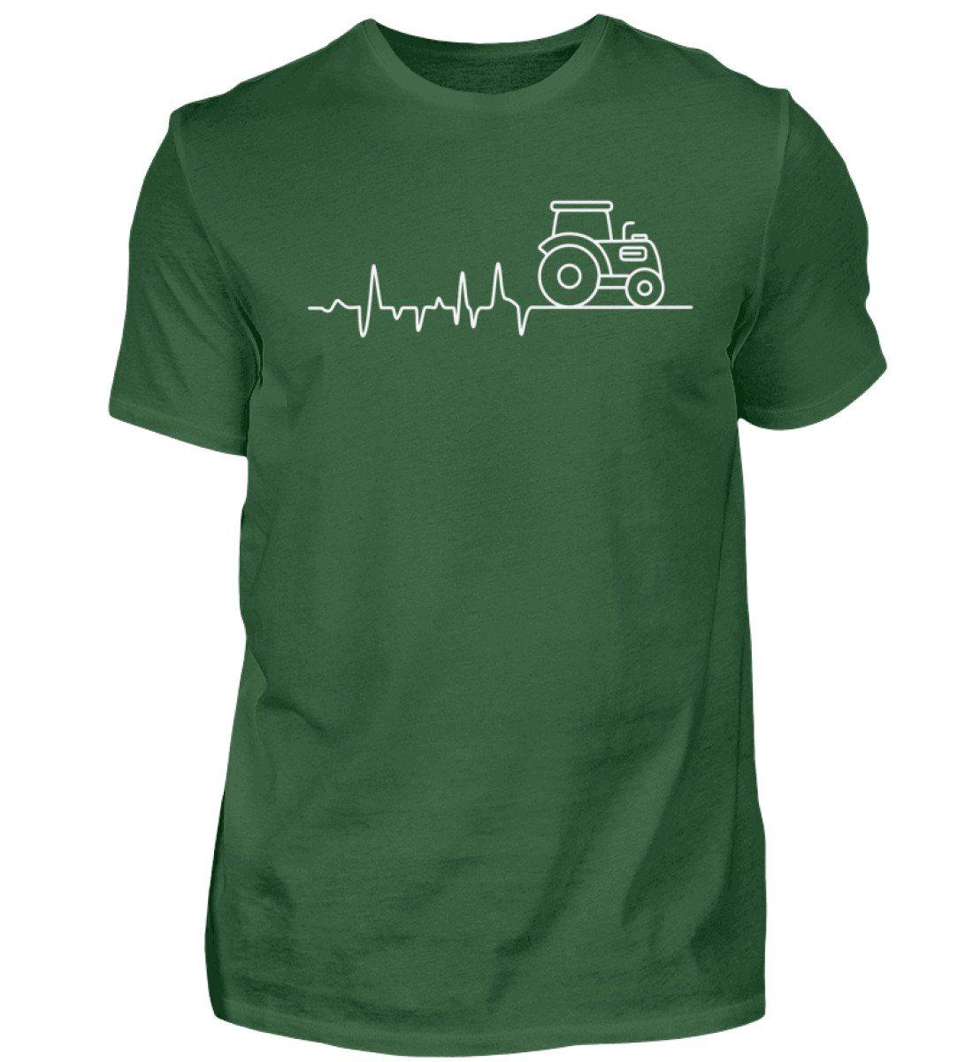 Traktor Simple Heartbeat · Herren T-Shirt-Herren Basic T-Shirt-Bottle Green-S-Agrarstarz