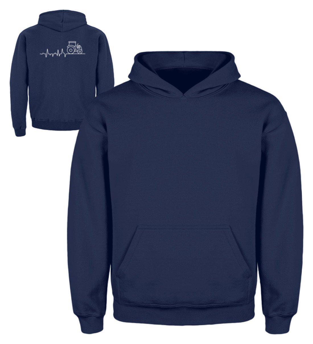 Traktor Simple Heartbeat · Kinder Kapuzenpullover Hoodie-Kinder Hoodie-New French Navy-3/4 (98/104)-Agrarstarz