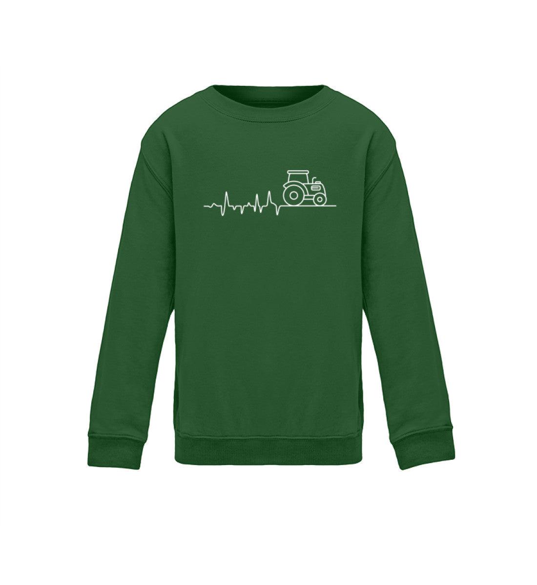 Traktor Simple Heartbeat · Kinder Sweatshirt-Kinder Sweatshirt-Bottle Green-12/14 (152/164)-Agrarstarz
