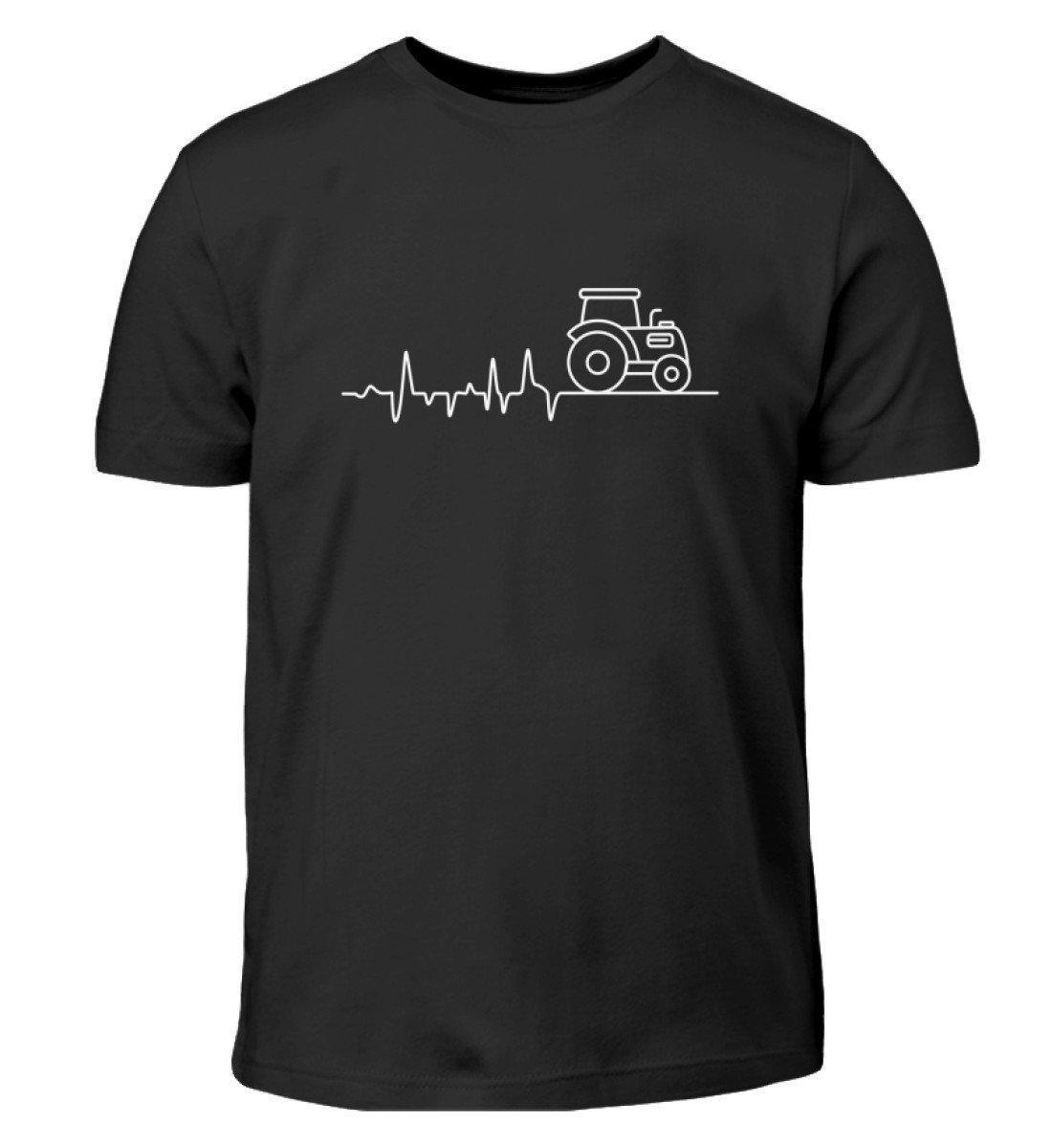 Traktor Simple Heartbeat · Kinder T-Shirt-Kinder T-Shirt-Black-12/14 (152/164)-Agrarstarz