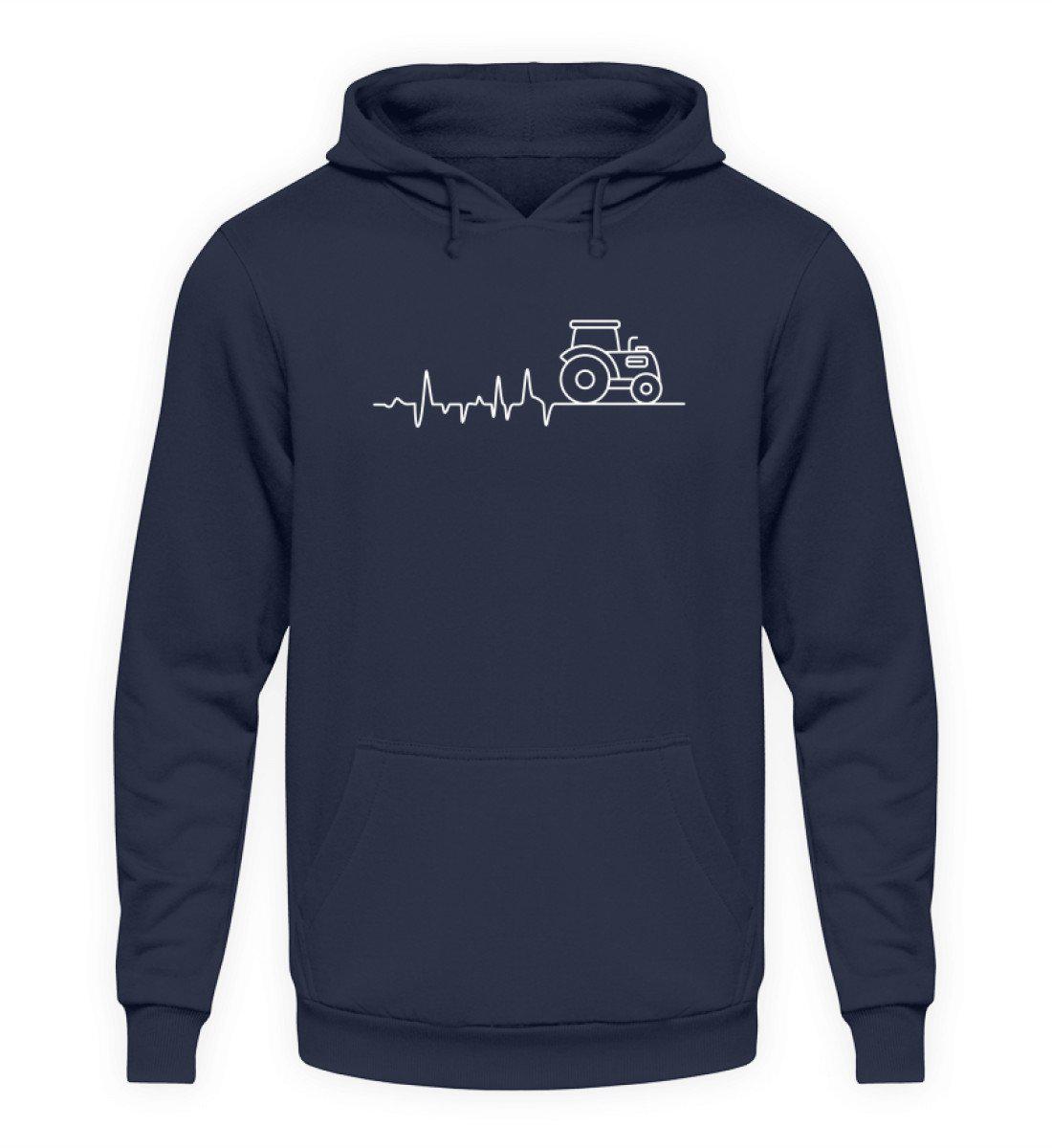 Traktor Simple Heartbeat · Unisex Kapuzenpullover Hoodie-Unisex Hoodie-Oxford Navy-L-Agrarstarz