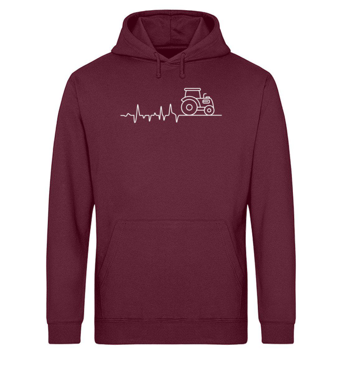 Traktor Simple Heartbeat · Unisex Organic Hoodie-Drummer Hoodie ST/ST-Burgundy-XS-Agrarstarz
