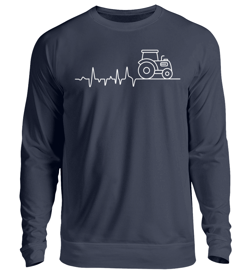 Traktor Simple Heartbeat · Unisex Sweatshirt Pullover 70-Oxford Navy-M-Agrarstarz