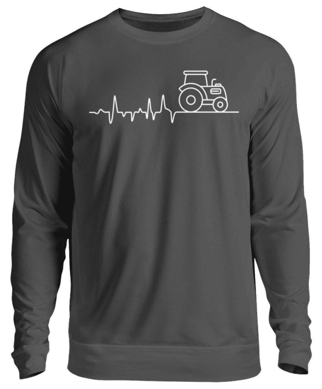 Traktor Simple Heartbeat · Unisex Sweatshirt Pullover-Unisex Sweatshirt-Storm Grey (Solid)-S-Agrarstarz