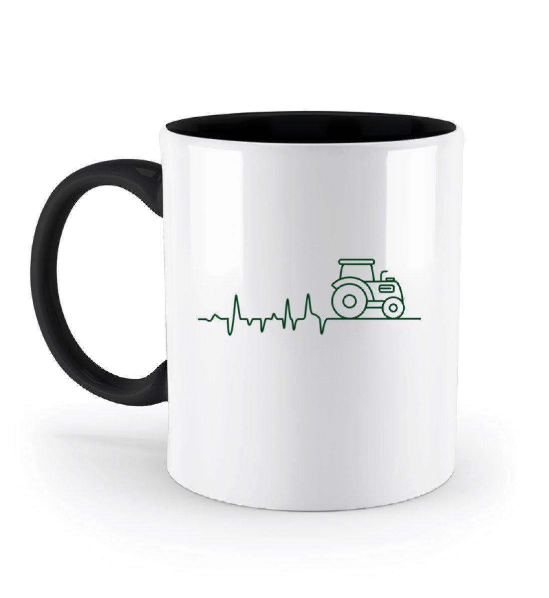 Traktor Simple heartbeat · Keramik Tasse zweifarbig-Keramik Tasse Zweifarbig-Black-330ml-Agrarstarz