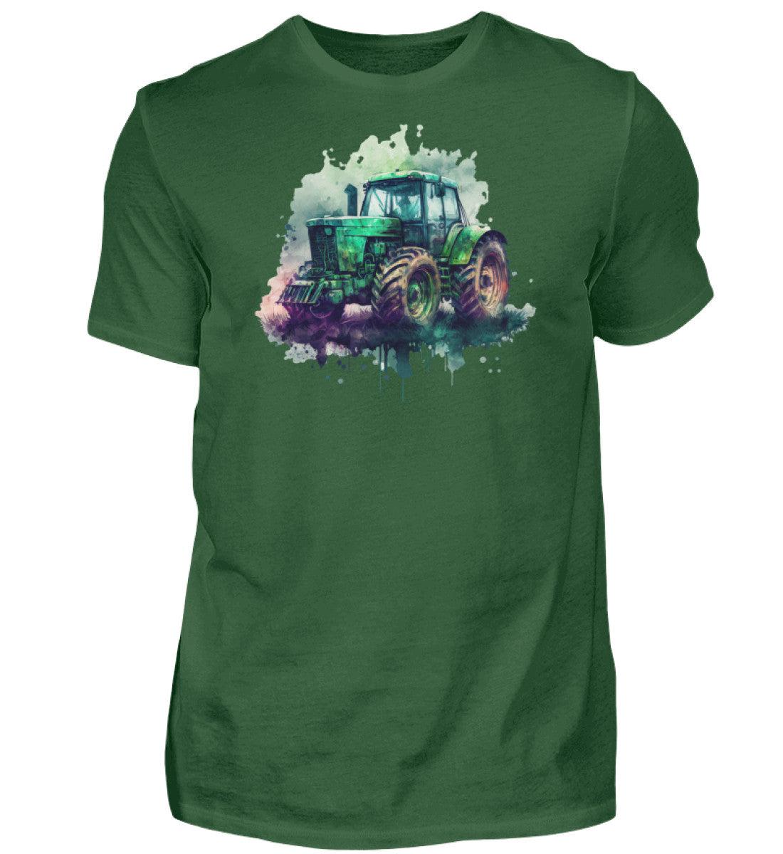 Traktor Wasserfarben 1 · Herren T-Shirt-Herren Basic T-Shirt-Bottle Green-S-Agrarstarz