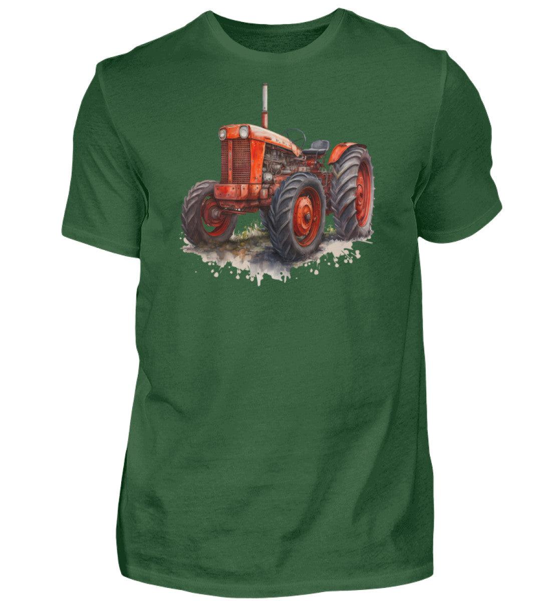 Traktor Wasserfarben 2 · Herren T-Shirt-Herren Basic T-Shirt-Bottle Green-S-Agrarstarz