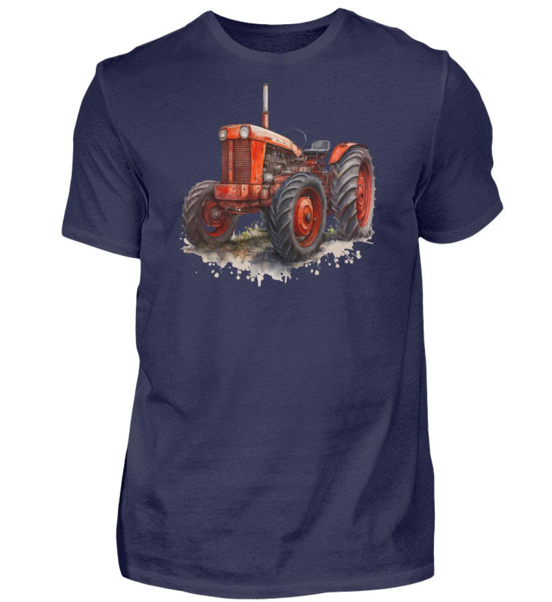Traktor Wasserfarben 2 · Herren T-Shirt-Herren Basic T-Shirt-Navy-S-Agrarstarz