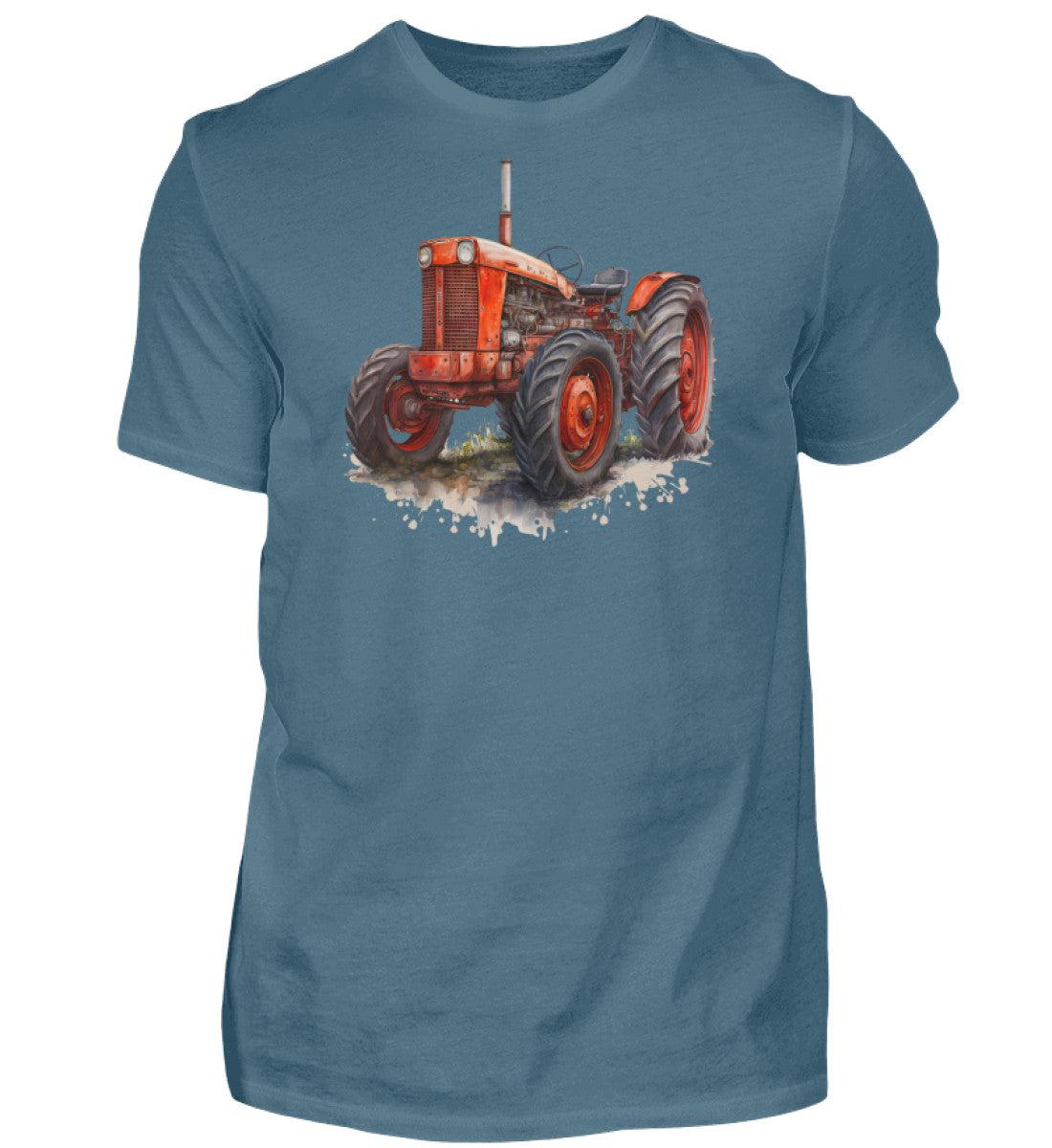 Traktor Wasserfarben 2 · Herren T-Shirt-Herren Basic T-Shirt-Stone Blue-S-Agrarstarz
