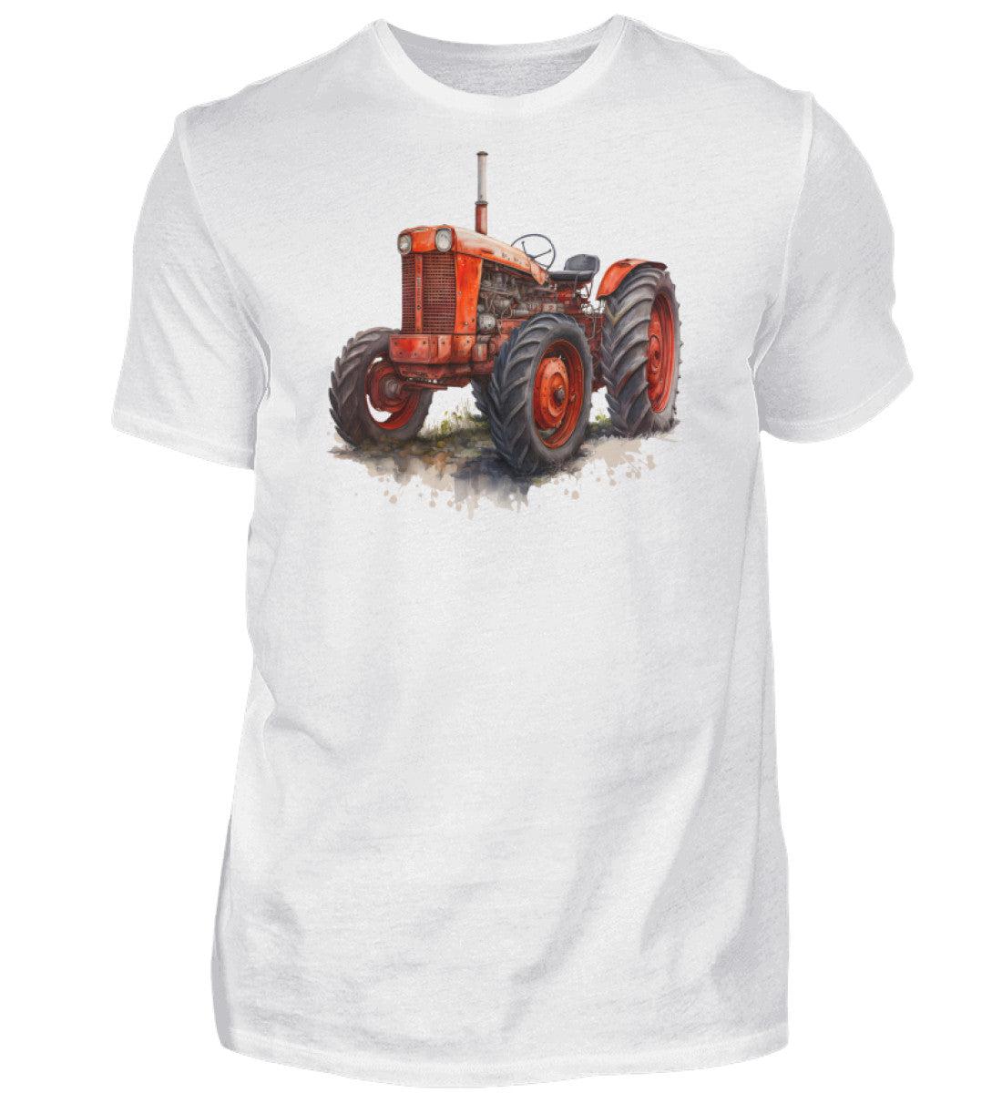 Traktor Wasserfarben 2 · Herren T-Shirt-Herren Basic T-Shirt-White-S-Agrarstarz