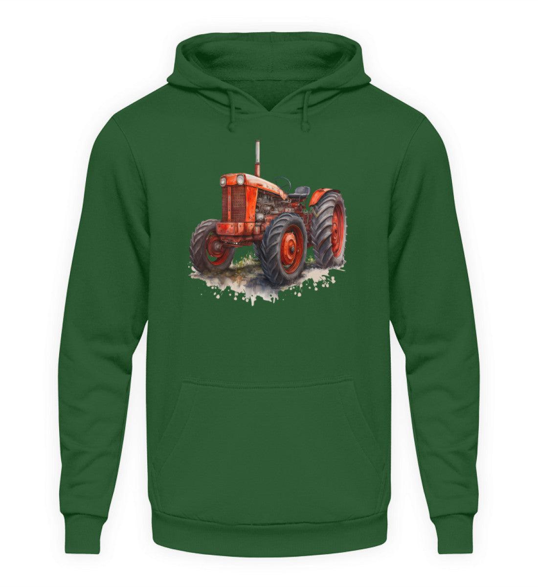 Traktor Wasserfarben 2 · Unisex Kapuzenpullover Hoodie-Unisex Hoodie-Bottle Green-XS-Agrarstarz