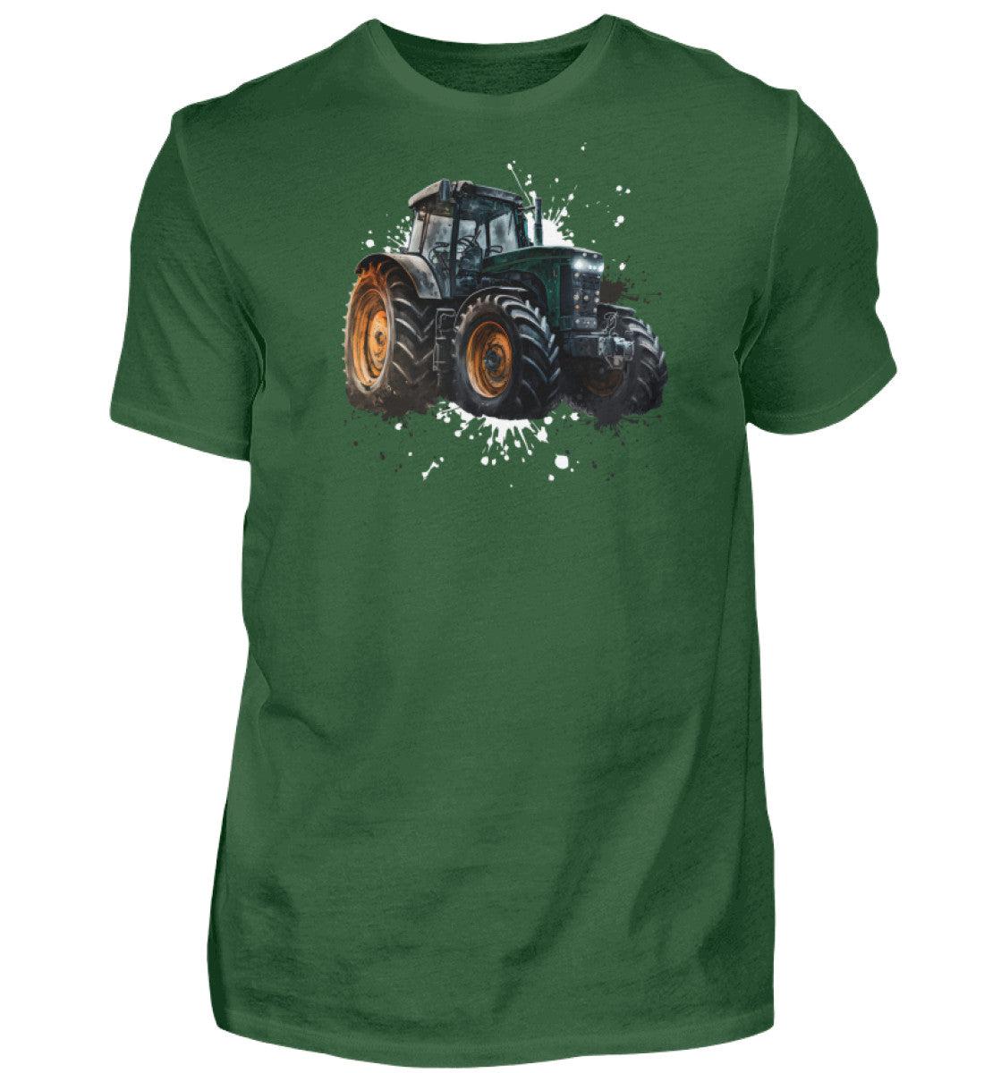 Traktor Wasserfarben 3 · Herren T-Shirt-Herren Basic T-Shirt-Bottle Green-S-Agrarstarz