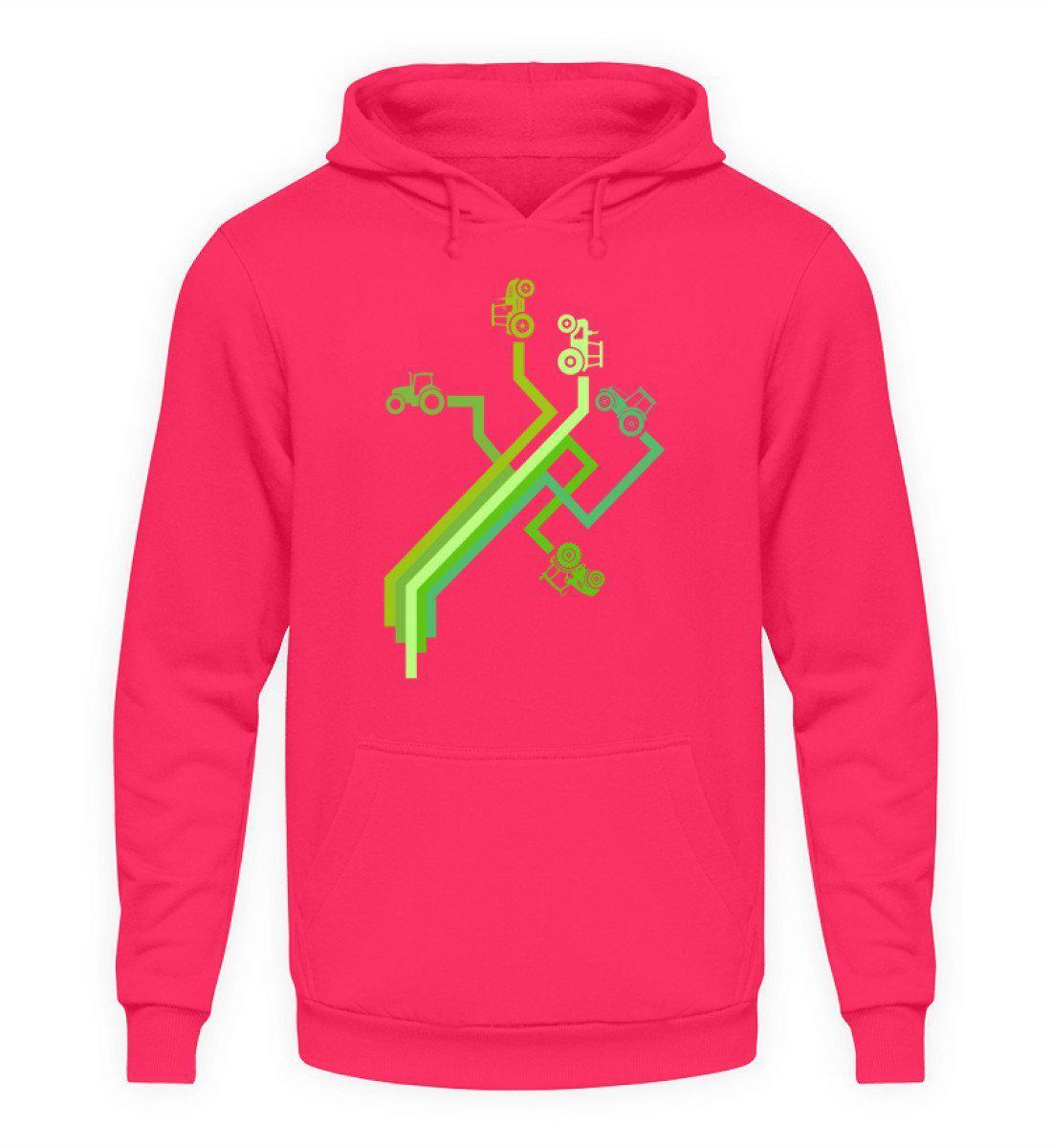 Traktor Wege · Unisex Kapuzenpullover Hoodie-Unisex Hoodie-Hot Pink-S-Agrarstarz